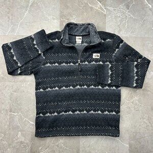 The North Face Gordon Lyons Sweater Mens Medium Geometric Print Fleece T Snap